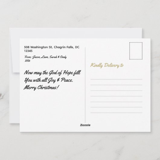 Elegant Prettige feestdagen met kerstkaart (Achterkant)