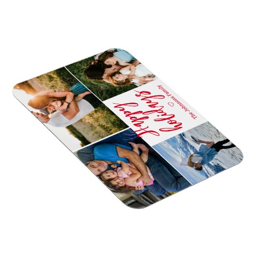 elegant prettige feestdagen rood 4 foto ' s collag magneet (Rechterzijde)
