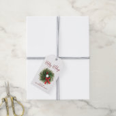 Elegant Prettige feestdagen Waterverf Wreath Cadeaulabel (Met Touw)