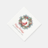 Elegant Prettige feestdagen Wreath Red Kardinaal Servet (Hoek)