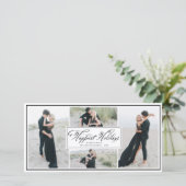 Elegant Prettigste Feestdagen Fancy Script 4 Foto Feestdagenkaart (Staand voorkant)