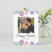 Elegant Pretty Chic Photo Happy Easter Eggs Card (Staand voorkant)