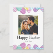 Elegant Pretty Chic Photo Happy Easter Eggs Card (Voorkant)