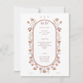 Elegant Pretty Floral Botanical Wedding Invitation Notitiekaartje (Voorkant)
