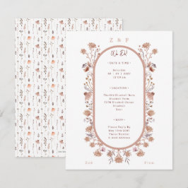 Elegant Pretty Floral Botanical Wedding Invitation Notitiekaartje