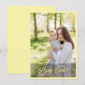 Elegant Pretty Pastel Chic Photo Happy Easter Bedankkaart (Voorkant / Achterkant)