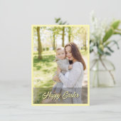 Elegant Pretty Pastel Chic Photo Happy Easter Bedankkaart (Staand voorkant)