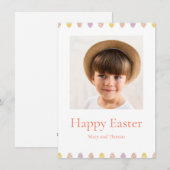 Elegant Pretty Pastel Chic Photo Happy Easter Eggs Feestdagenkaart (Voorkant / Achterkant)
