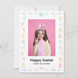 Elegant Pretty Pastel Chic Photo Happy Easter Eggs Feestdagenkaart
