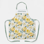 Elegant Pretty Yellow and White Floral Schort (Voorkant)