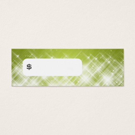 Elegant Prijs Label Glamoureuze Sparks Limoen Mini Visitekaartjes (Voorkant)