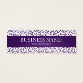 Elegant Prijs Label Modern Swirls Paarse Mini Visitekaartjes (Achterkant)