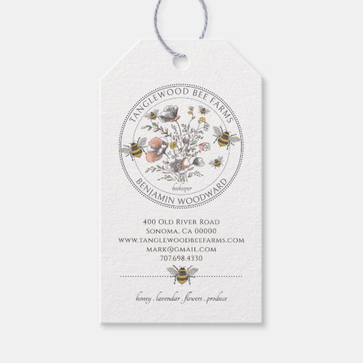 Elegant Prijskaartje Imker Bijenstal Cadeaulabel (Voorkant)