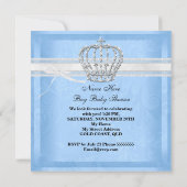 Elegant Prince Baby shower Boy Blue Little Prince Kaart (Achterkant)