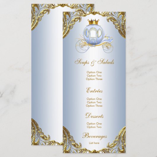 Elegant Prince Baby shower Menu (Voorkant / Achterkant)