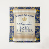 Elegant Prince Baby shower Verticale achtergrond Wandkleed (Voorkant)