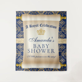 Elegant Prince Baby shower Verticale achtergrond Wandkleed