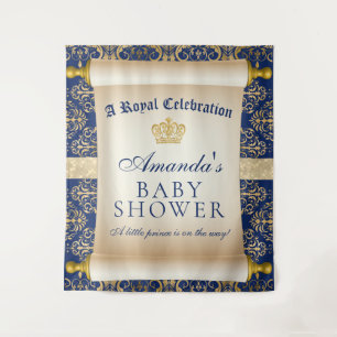 Elegant Prince Baby shower Verticale achtergrond Wandkleed