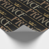 Elegant PRINCE Royalty Lettering Crown Cadeaupapier (Hoek)