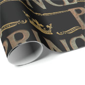 Elegant PRINCE Royalty Lettering Crown Cadeaupapier (Rol Hoek)