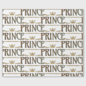 Elegant PRINCE Royalty Lettering Crown Cadeaupapier (Vlak)