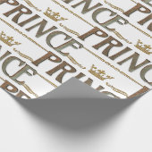 Elegant PRINCE Royalty Lettering Crown Cadeaupapier (Hoek)
