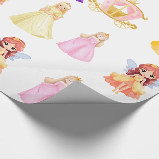 Elegant Princess Birthday Celebration Cadeaupapier (Hoek)