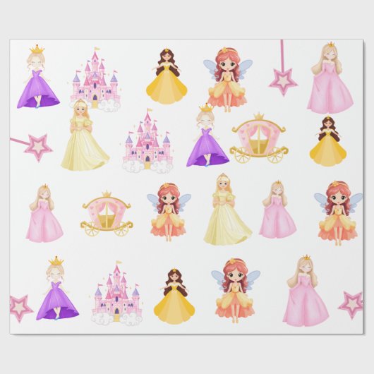 Elegant Princess Birthday Celebration Cadeaupapier (Vlak)