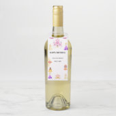 Elegant Princess Birthday Celebration Flessenhanger (Op fles)