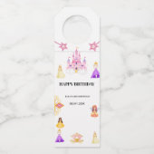 Elegant Princess Birthday Celebration Flessenhanger (Achterkant)