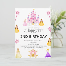 Elegant Princess Birthday Celebration Kaart