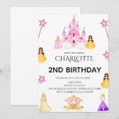 Elegant Princess Birthday Celebration Kaart (Voorkant / Achterkant)