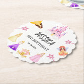 Elegant Princess Birthday Celebration Kartonnen Onderzetters (Gekanteld)