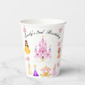 Elegant Princess Birthday Celebration Papieren Bekers (Achterkant)