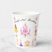 Elegant Princess Birthday Celebration Papieren Bekers (Voorkant)