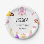 Elegant Princess Birthday Celebration Papieren Bordje (Voorkant)