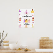 Elegant Princess Birthday Celebration Poster (Keuken)