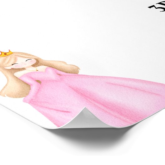 Elegant Princess Birthday Celebration Poster (Hoek)