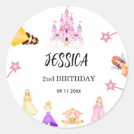 Elegant Princess Birthday Celebration Ronde Sticker