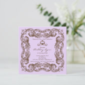 Elegant  Princess Birthday Party Invitation Kaart (Staand voorkant)