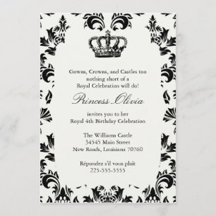 Elegant Princess Birthday Party Kaart