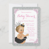 Elegant Princess Black Tutu Pearl Baby shower Kaart (Achterkant)