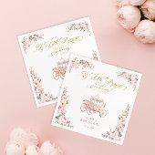 Elegant Princess Blush Roze Bloemen Baby shower Servet