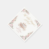 Elegant Princess Blush Roze Bloemen Baby shower Servet (Hoek)