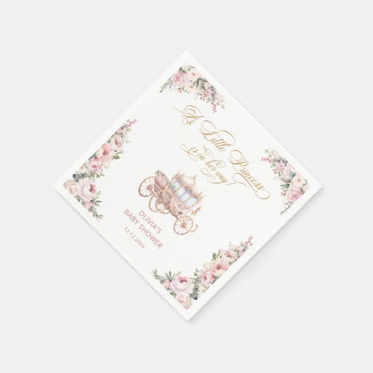 Elegant Princess Blush Roze Bloemen Baby shower Servet (Hoek)