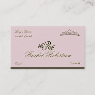 Elegant Princess Calling Card Contactkaartje