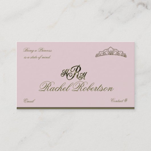 Elegant Princess Calling Card Contactkaartje (Voorkant)