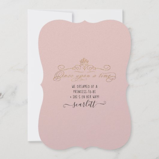 Elegant Princess Carriage Gold Baby Girl Shower Kaart (Achterkant)