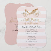 Elegant Princess Carriage Gold Baby Girl Shower Kaart (Voorkant / Achterkant)
