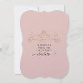 Elegant Princess Carriage Gold Baby Girl Shower Kaart (Achterkant)